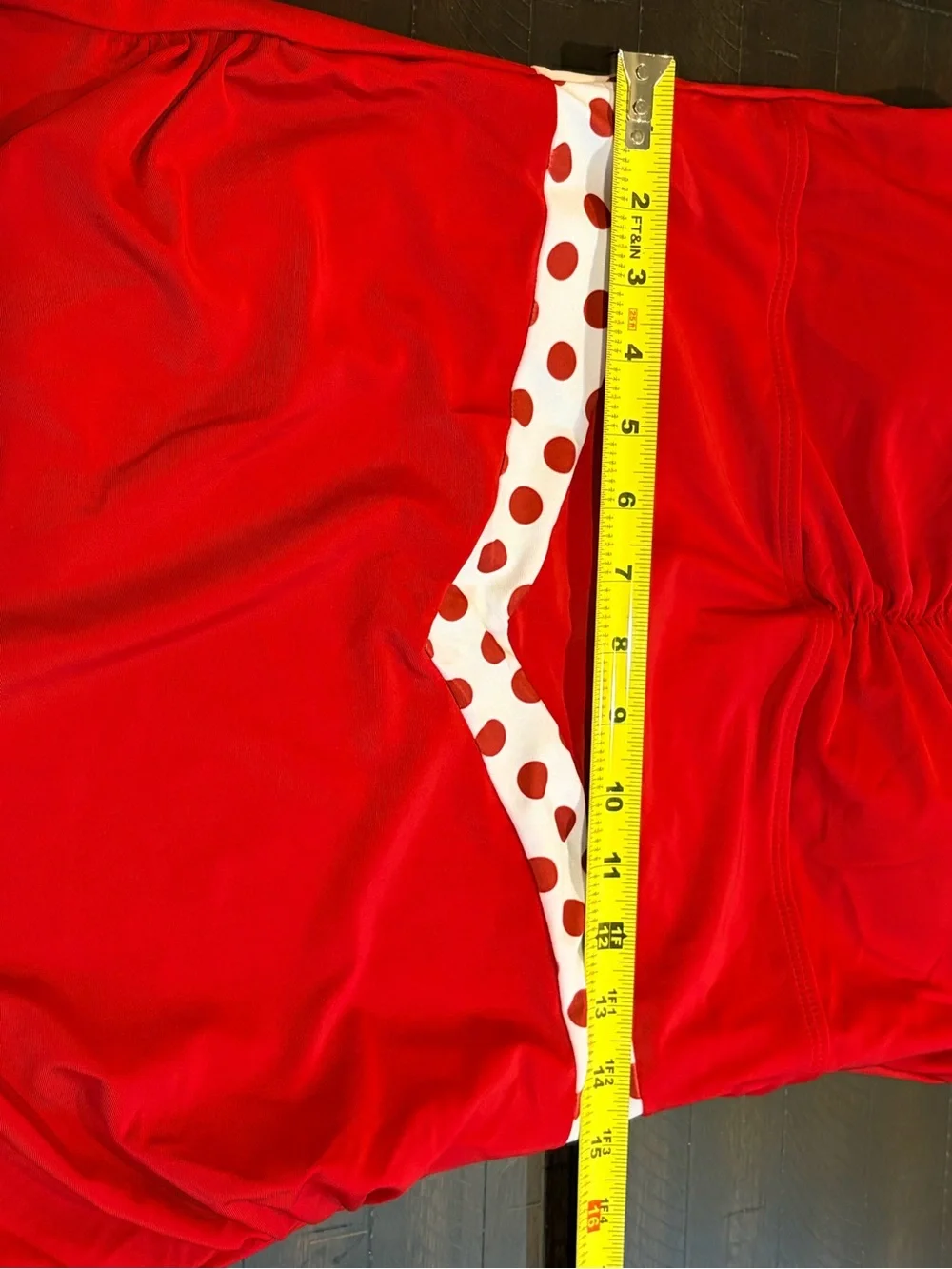 Retro Style 2XL Red Polka Dot Halter One Piece Pinup Swimsuit